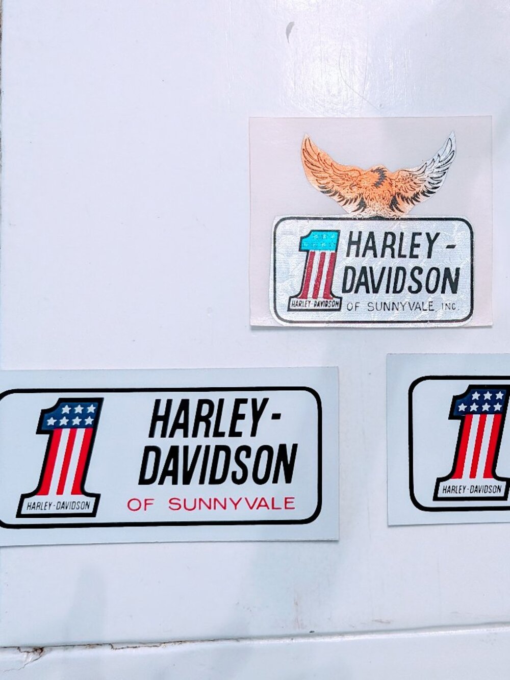 Lot of 3 VTG NOS Harley Davidson Decal Stickers 70s Prism 80s #1 USA Sunnyvale